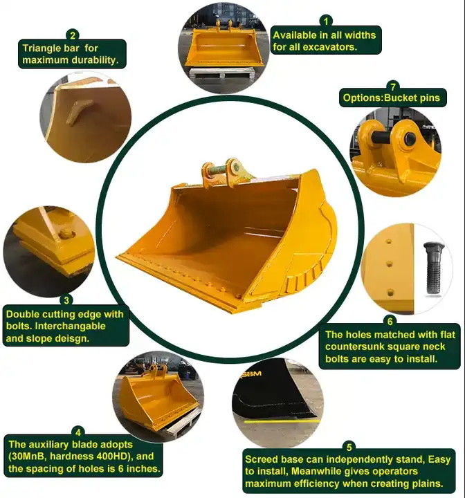 1-80 طن حفرة دلو طين حفرة تنظيف دلو ل backhoe